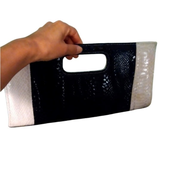 Vintage faux Snake skin print envelope Giannini purse 👜 - Picture 1 of 16